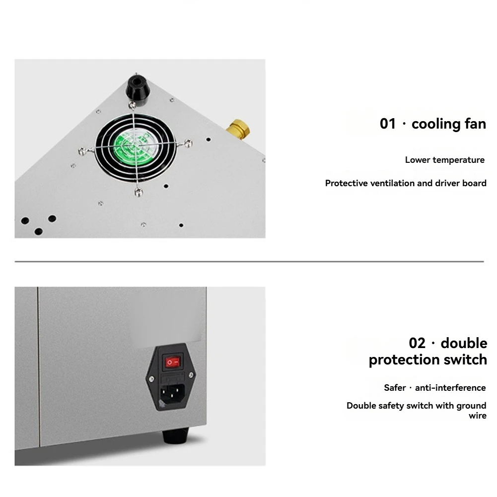 A63I 2L Knob Ultrasonic Cleaner 304 Stainless Steel Ultrasonic Cleaning Machine with Heater & Timer for Watch Jewelry EU Plug