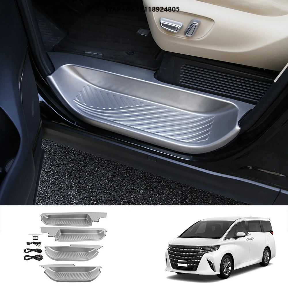 For 2023+ ALPHARD VELLFIRE 40 Series 2023 Lighted Door Pedal Sill Strip Stainless Steel  Control Color Change