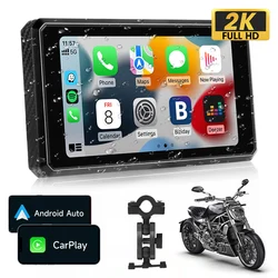 Motocyklowy odtwarzacz multimedialny z nawigacją GPS Bezprzewodowy rejestrator CarPlay Android Auto z dwoma obiektywami Wodoodporny wyświetlacz IP67 Bluetooth