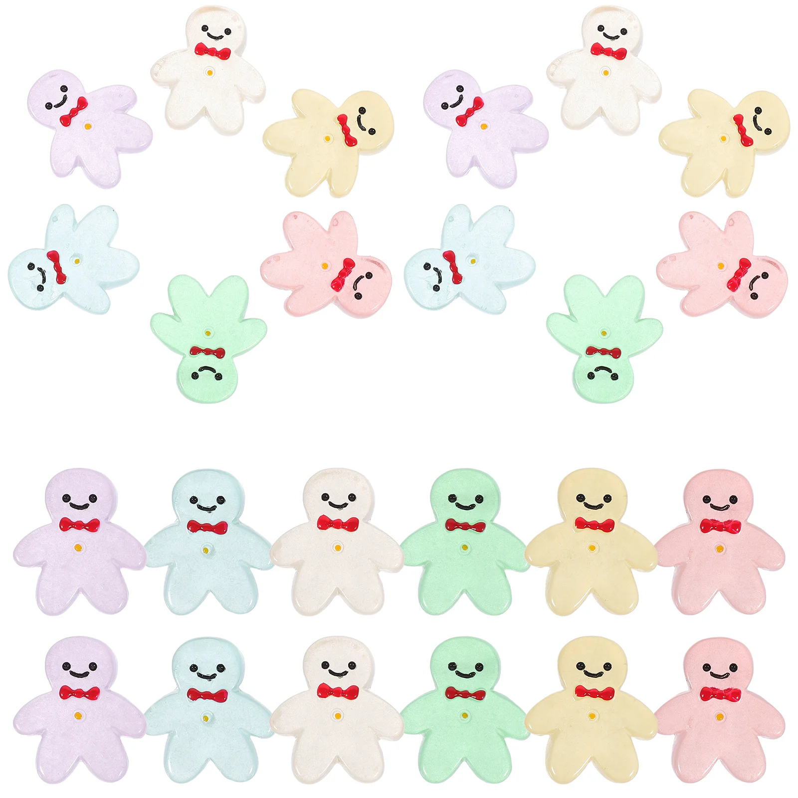 

BUTIFULSIC 30pcs Mini Gingerbread Man Set Resin Decor Landscape Ornament Bonsai Accessories for Dollhouse