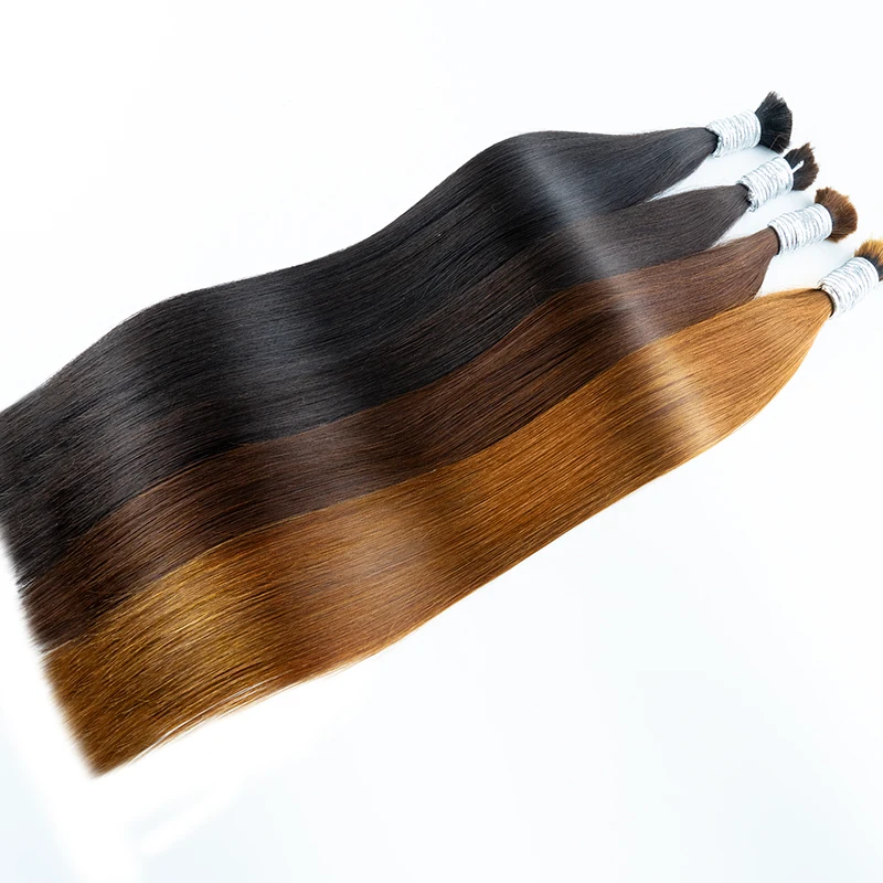 Supple Smooth Straight Human Hair Bulk Bundles Natural 100% Hair For Braiding Human Hair Extensions No Weft Wholesale 18-30 Inch