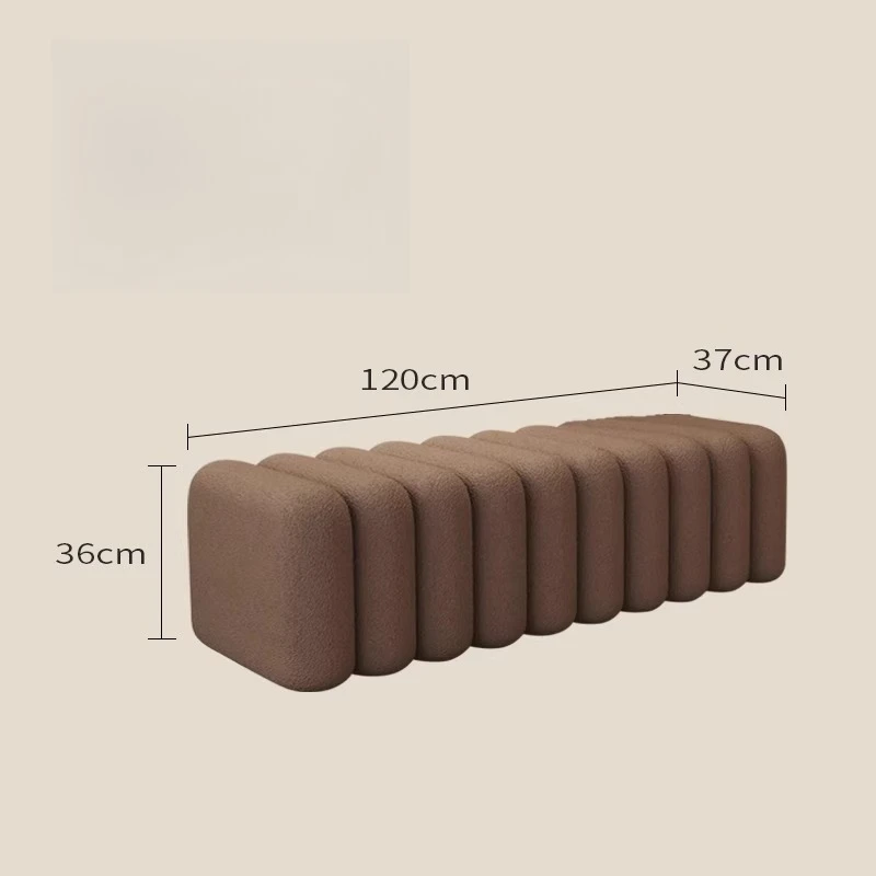Moderne kunststijl Fuzzy Texture Cilindrische modulaire bankkruk voor woonkamer garderobe decor