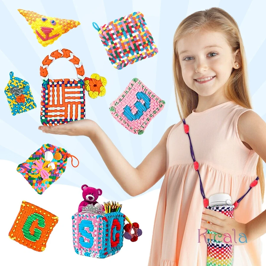 Zestaw do samodzielnego tworzenia zabawek tkackich dla dzieci w wieku 3+ lat, elastyczny zestaw do rękodzieła ze sznurków z kolorowymi gumkami. |   Zabawki edukacyjne do nauki wzorów i rozwijania umiejętności motorycznych