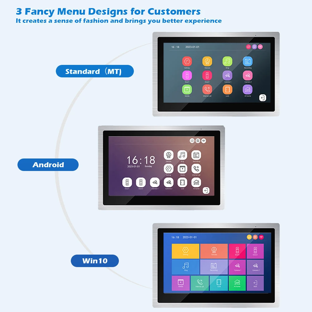 Tuya DVR 1080P smart home Doorbell 10 inch Video Intercoms For Control System WiFi Video 4 independent screens IC card unlocking