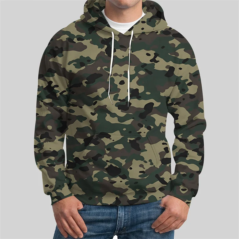 Camo Pattern Men\'s Casual Hoodies Autumn Winter Long Sleeve 3D Printed Outdoor Sports Sweatshirts 6XL Plus Size Street Hoodies