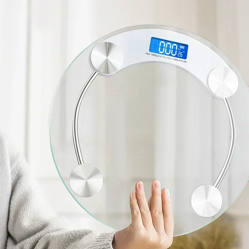 Transparent Bathroom scales LCD Electronic Bascula Pesa Digital Smart Scale Bear 180 KG Body Weight Balance Scales Floor 