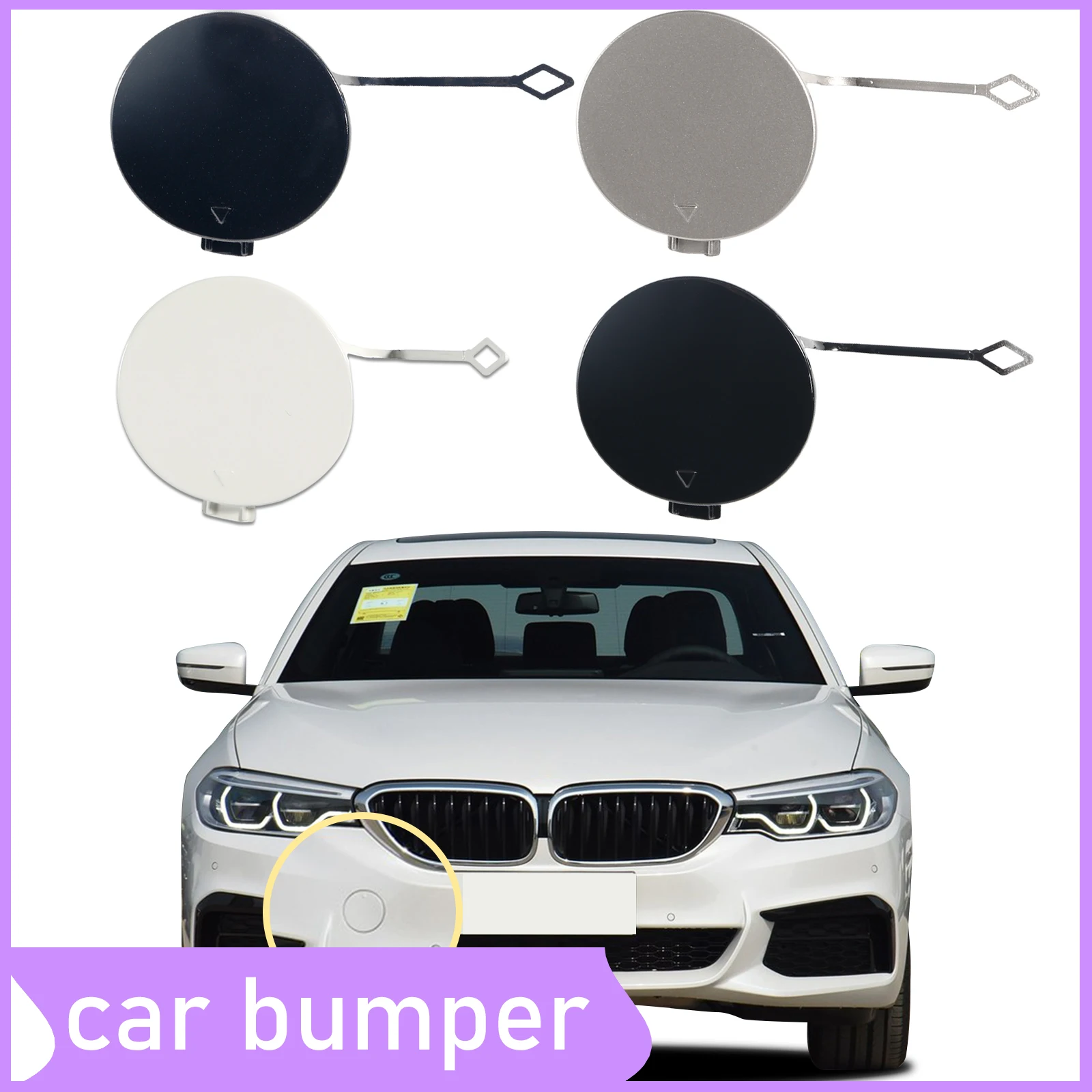 

Front Bumper Tow Hook Cap Towing Eye Cover For BMW 5 M Sport Series 525 535 G30 G38 2018 2019 2020 51118077310 Car Accessories