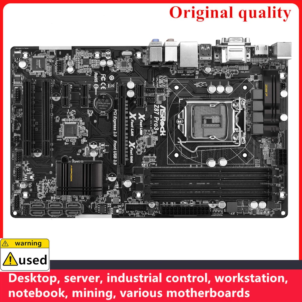 

Used For ASROCK Z87 Pro3 Motherboards LGA 1150 DDR3 32GB ATX Intel Z87 Overclocking Desktop Mainboard SATA III USB3.0