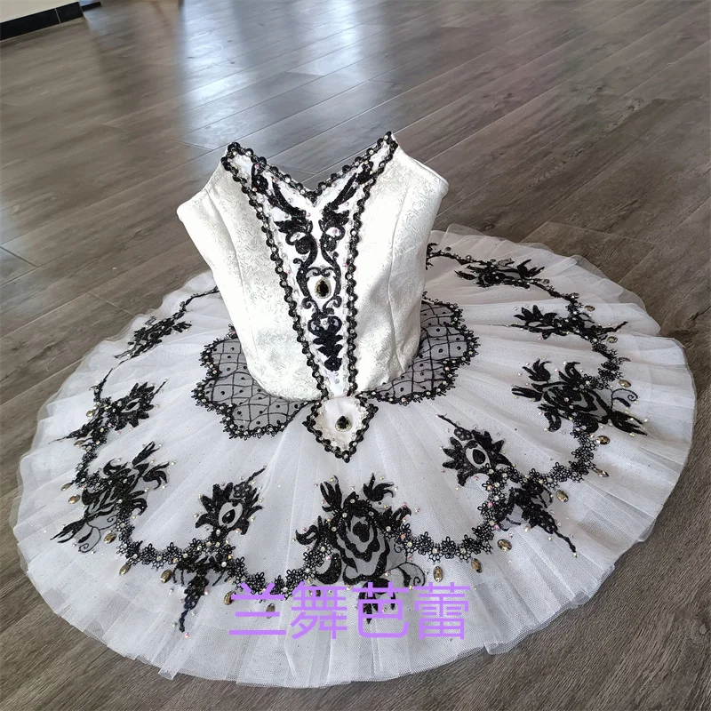 전문 사용자 정의 크기 12 레이어 어린이 소녀 여성 성인 경쟁 성능 착용 화이트 스완 레이크 발레 투투 의상
