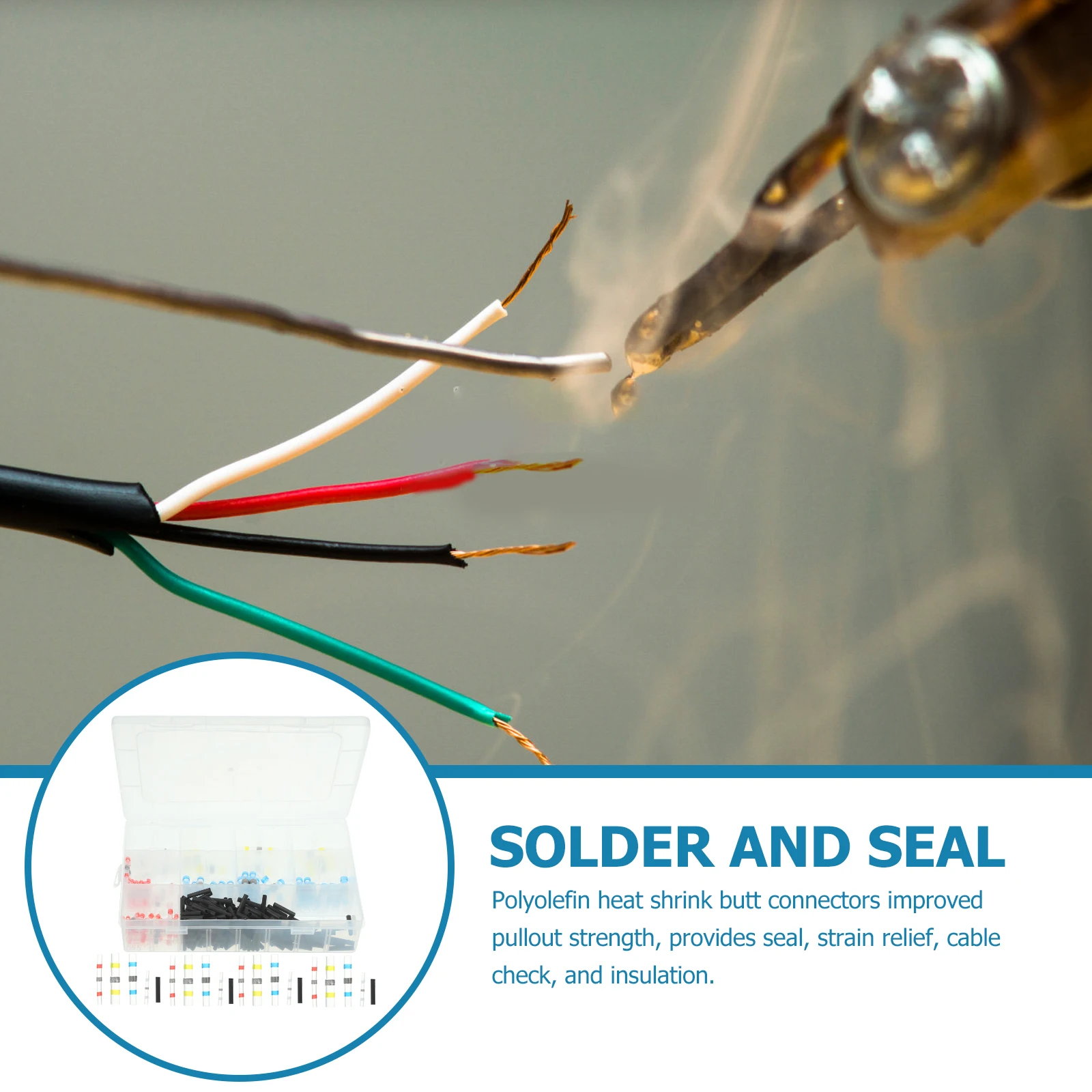 

310Pcs Electrical Wire Connectors Heat Shrink Butt Terminal Kit Solder Seal Waterproof for Automotive Marine Wire Repair