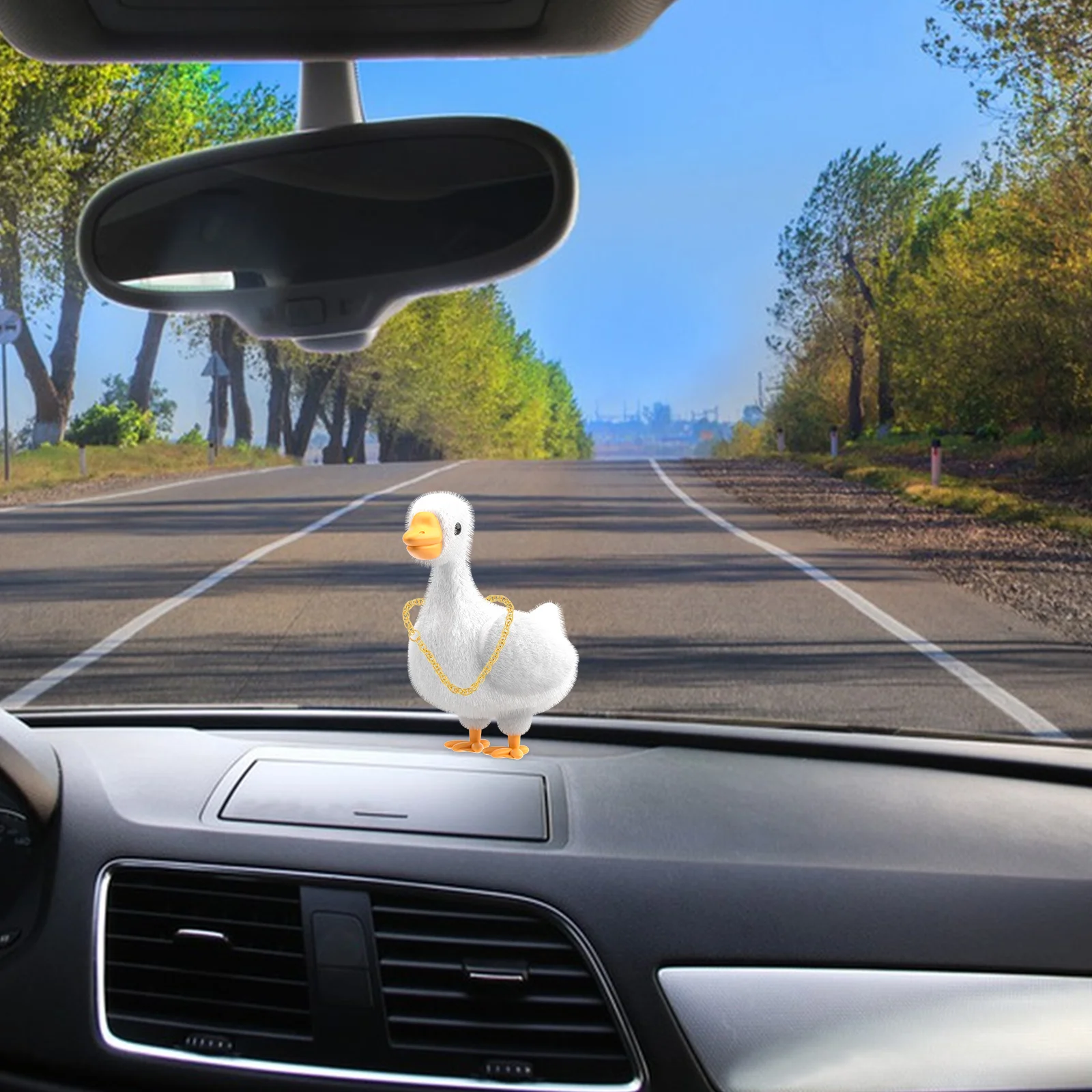 

10Pcs Yellow Duck Car Dashboard Decor Cute Rearview Mirror Hanging Ornament Girl Car Accessories Home Festive Present