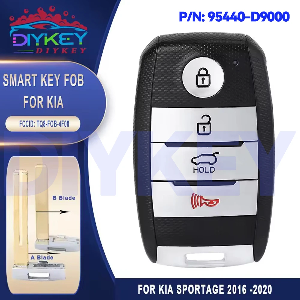 DIYKEY 95440-D9000 FCC ID: TQ8-FOB-4F08 สําหรับKIA Sportage 2016 2017 2018 2019 2020 สมาร์ทคีย์ 4 ปุ่มรีโมท 433MHz ID47 ชิป