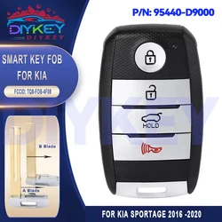 DIYKEY 95440-D9000 FCC ID: TQ8-FOB-4F08 For KIA Sportage 2016 2017 2018 2019 2020 Smart Key 4 Buttons Remote 433MHz ID47 Chip