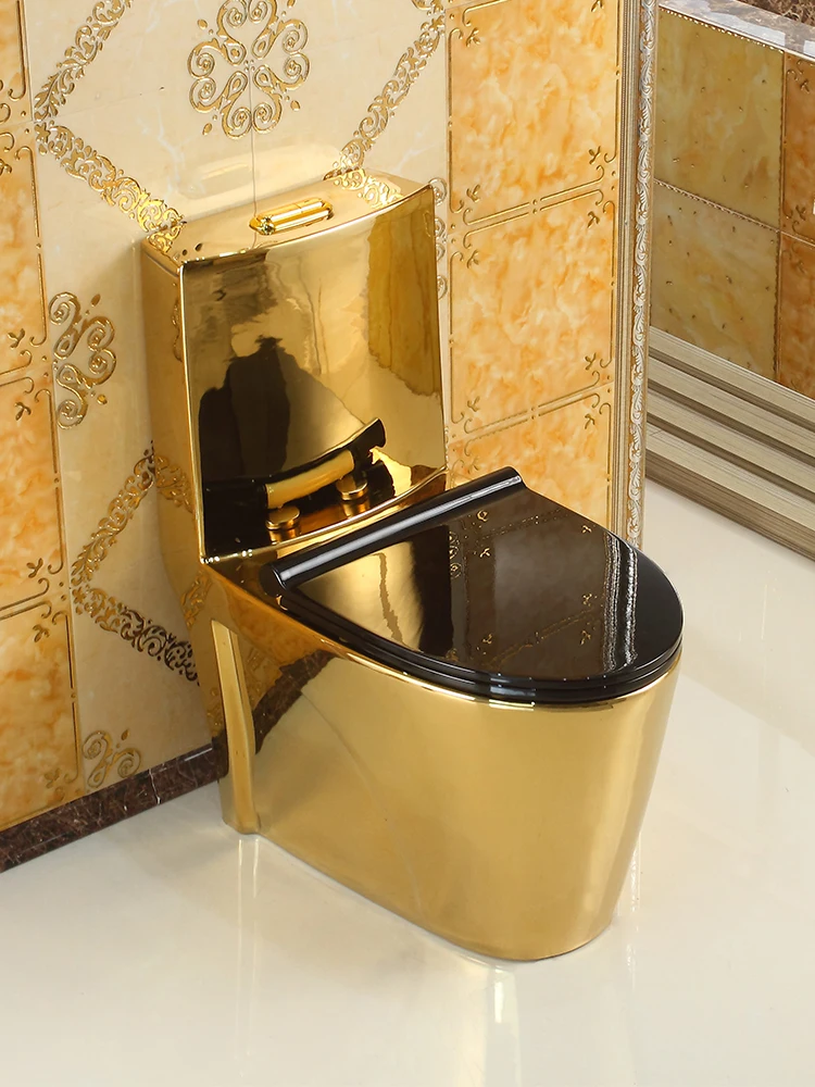 Artistic European style golden toilet siphon type deodorant toilet for adults, bathroom, household use