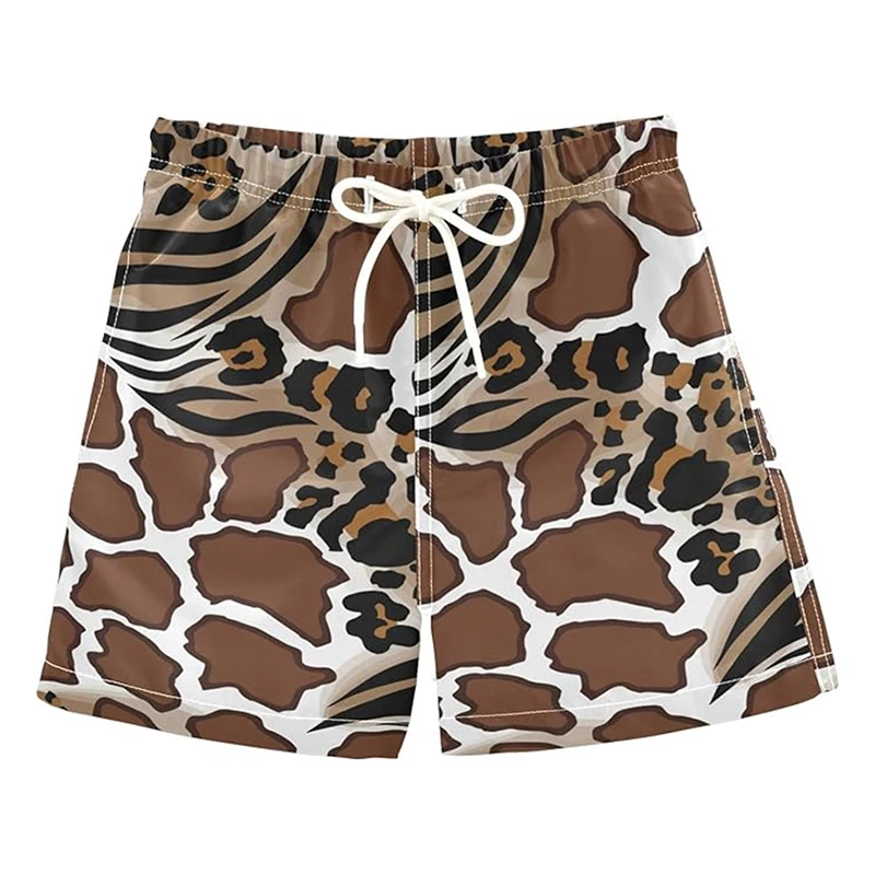 Ice Cream Funny Beach Shorts For Men And Kid 2025 Summer Novelty Kawaii Swim Trunks Pizza Leopard Graphic Fashion Board Shorts