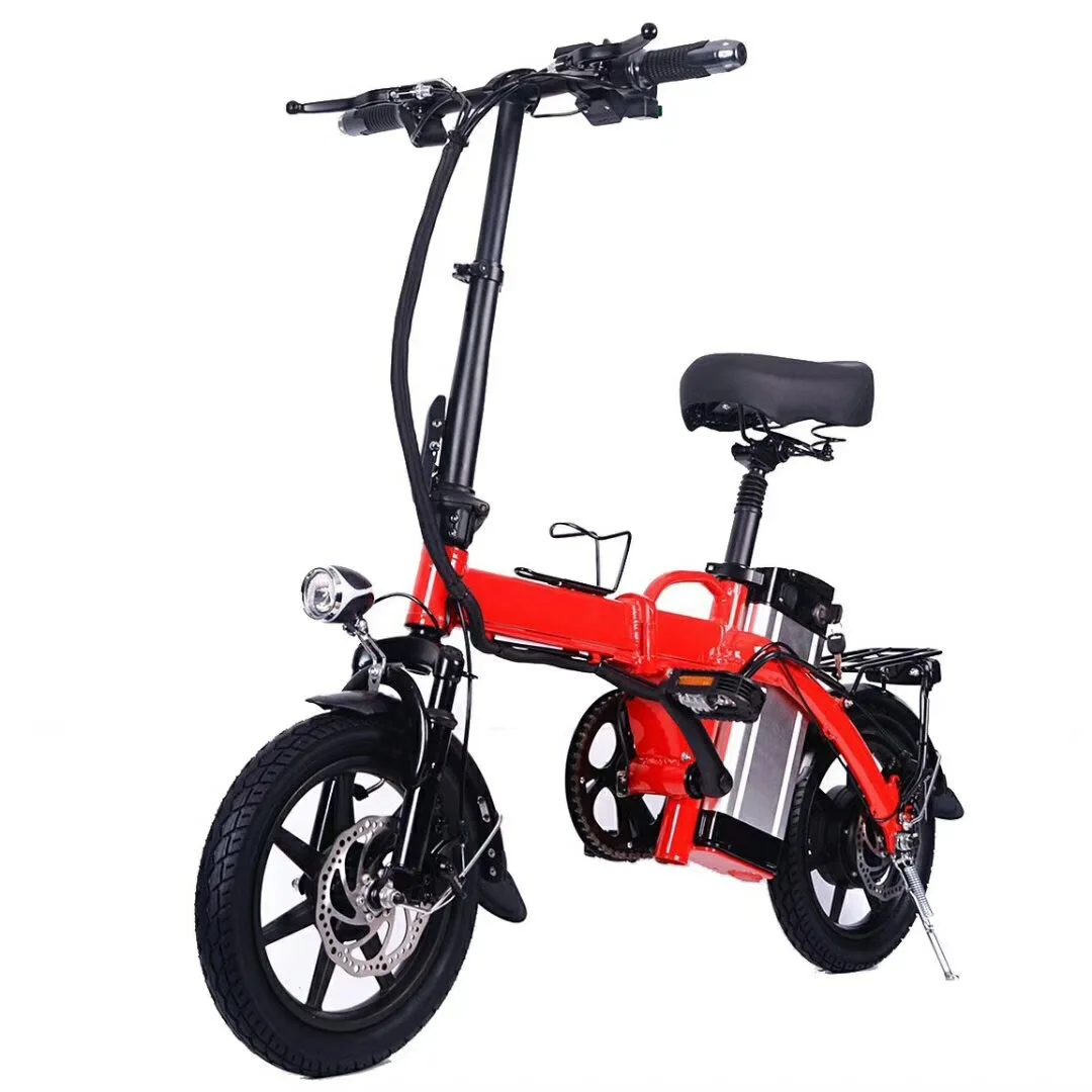 Mini Smart Unisex Electric Folding Bike Steel Lithium Battery 48V Rear Hub Motor Urban Folding Electric Bike off view 3