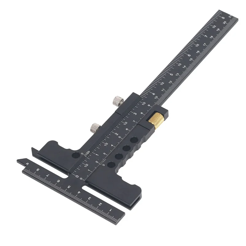 Caliper Measuring Tool T Shaped Woodworking Ruler 0‑100mm 0‑210mm Range Aluminum Alloy Marking Gauge Caliper Measuring Tool