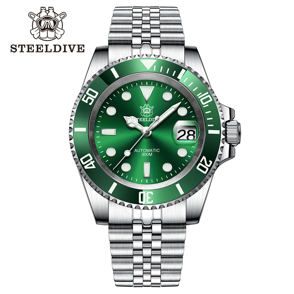 STEELDIVE SD1953 Neues Armband mit gefrästem Verschluss, 41 mm, NH35-Uhrwerk, 300 m wasserdicht, automatische Herren-Taucheruhren, Keramiklünette 5