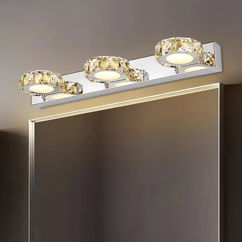 

SANDYHA Modern Bathroom Wall Lamps Makeup Mirror Headlight LED Lighting Fixture For Bathroom Bedroom Wall Light Home Decoration