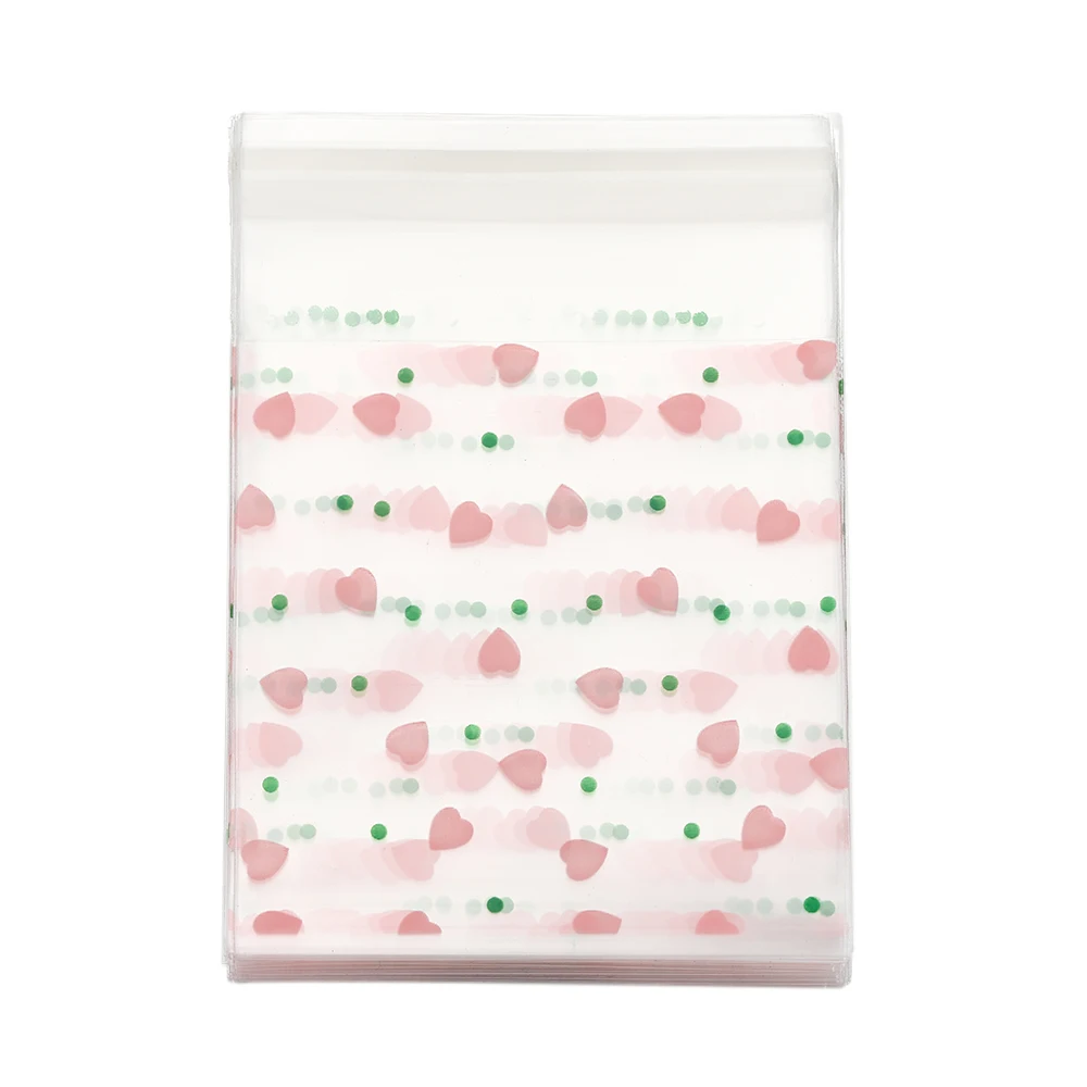 50 Stück Valentinstag-Liebes-Serie, transparente, selbstklebende Plastiktüten für DIY-Schmuckverpackungen, zur Präsentation und Verpackung von Backwaren und Keksen – Detail 9