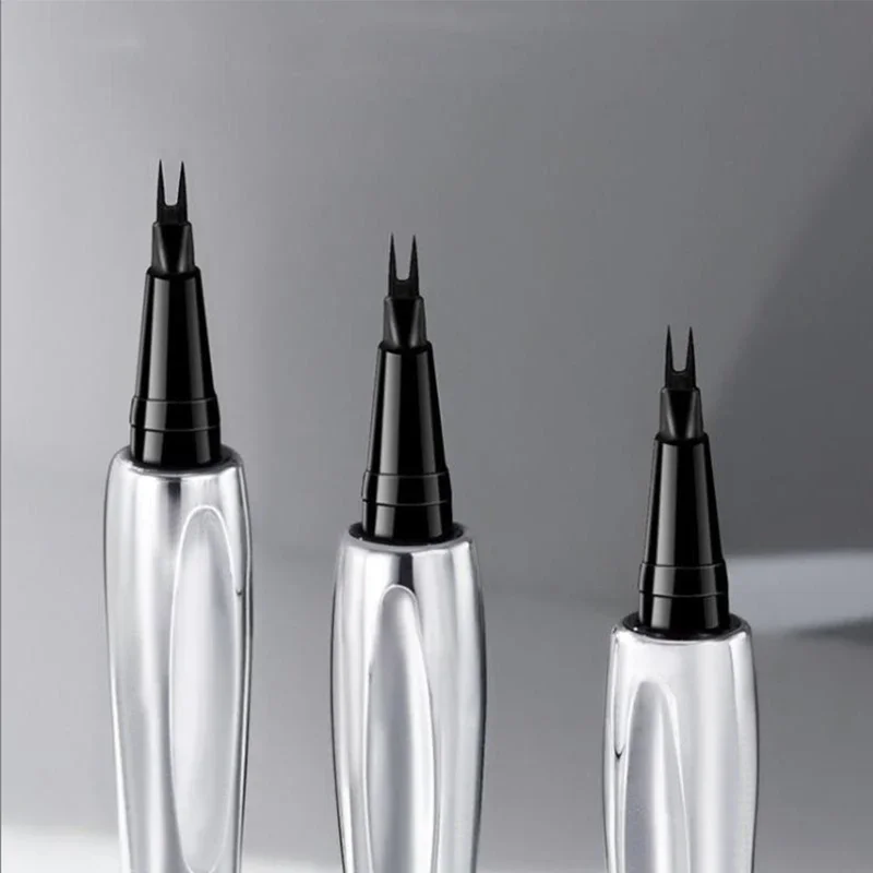 Crayon à sourcils liquide multifonctionnel 3 en 1, pointe Ultra-fine, 2 broches, pour sourcils, Eyeliner et cils inférieurs, résistant aux taches