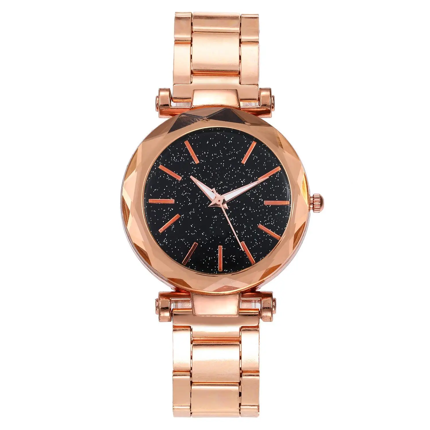 Fashion Women's Colourful Steel Strap Simple Fashion Casual Watch Scale Round Dial Watch Batch