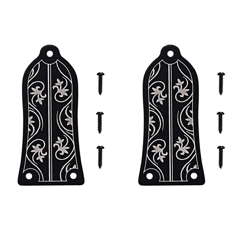 2X Guitar Truss Rod Cover GR34 Truss Rod Shape Case For Electric Guitar Les Paul Epiphone (Black)