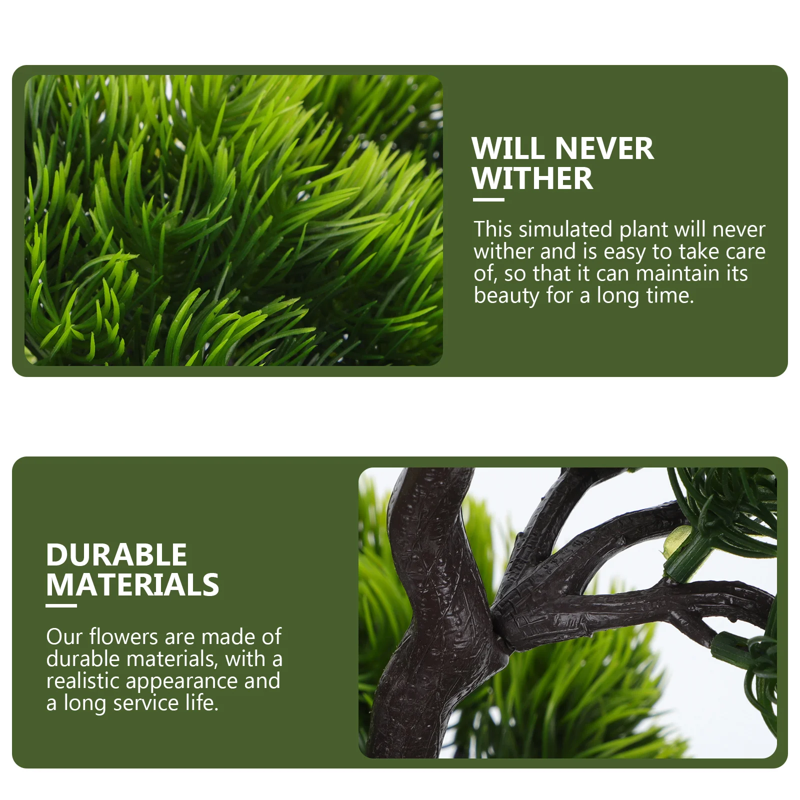 

1Pcs Vivid Simulation Pine Tree Decor Artificial Bonsai Prop Fine Workmanship Stable Design Artificial Pine Tree Decor