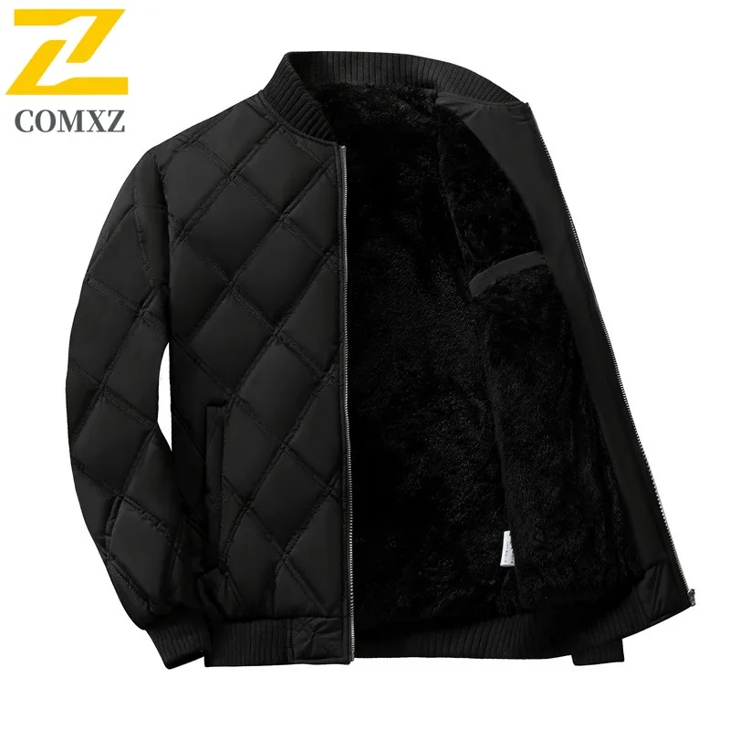 COMXZ الشتاء سترة سميكة الدافئة جولف الأعمال التزلج الشارع الحشو معطف السفر الحد الأدنى القطن وسادة مبطنة ملابس للرجال