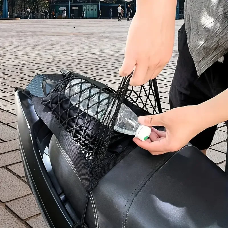 Motorcycle Cargo Net Bike Scooter Mesh Storage Bag Motorcycle Luggage Net Hook Hold Bag Moto Net Mesh