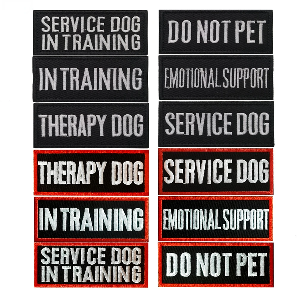 DO NOT PET Pet Badge THERAPY DOG Tactical Patch Hook & Loop service dog Applique for pets dog cat 9*4cm