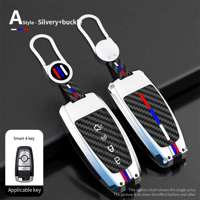 3/4/5 Buttons Alloy Car Key Case Cover for Ford Explorer Mustang Fusion Escape F150 F250 F350 F450 F550 Ford Raptor 2020 2021