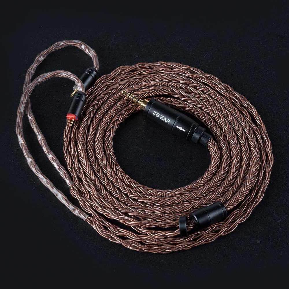 KBEAR 16 Core Reinem Kupfer Kopfhörer Kabel 2PIN/MMCX/QDC Earbuds Connector Verwenden Für KZ EDX ZSN PRO BLON BL-03 KBEAR KS1 Kopfhörer – Detail 6