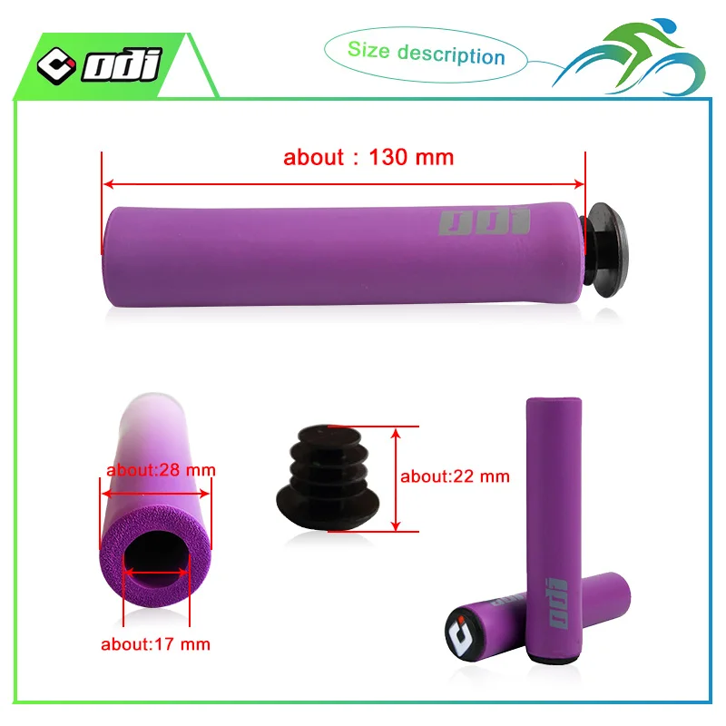 2PC ODI MTB Lenker Griffe Weiche Anti-slip Straße Mountainbike Grip Ultraleicht Stoßdämpfung Fahrrad Grip Radfahren teile – Detail 5