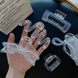 Women Hair Claw Korean Style Transparent Plastic Headband Hairpins Ponytail Claw Clip Crab Hair Accessories Headwear