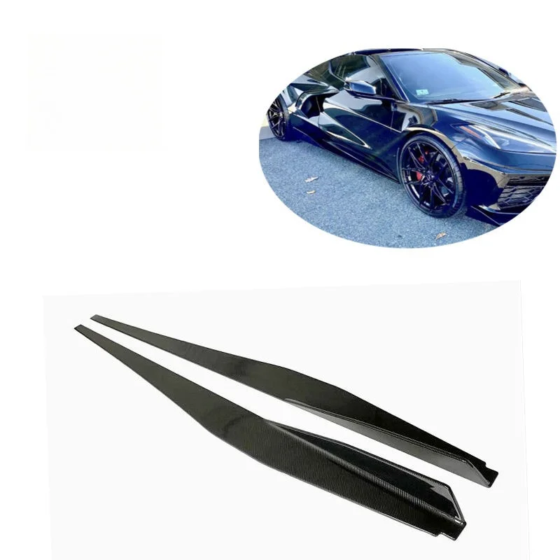 New Style CARBON FIBER SIDE SKIRTS ROCKER PANELS For 2020-22 CORVETTE C8