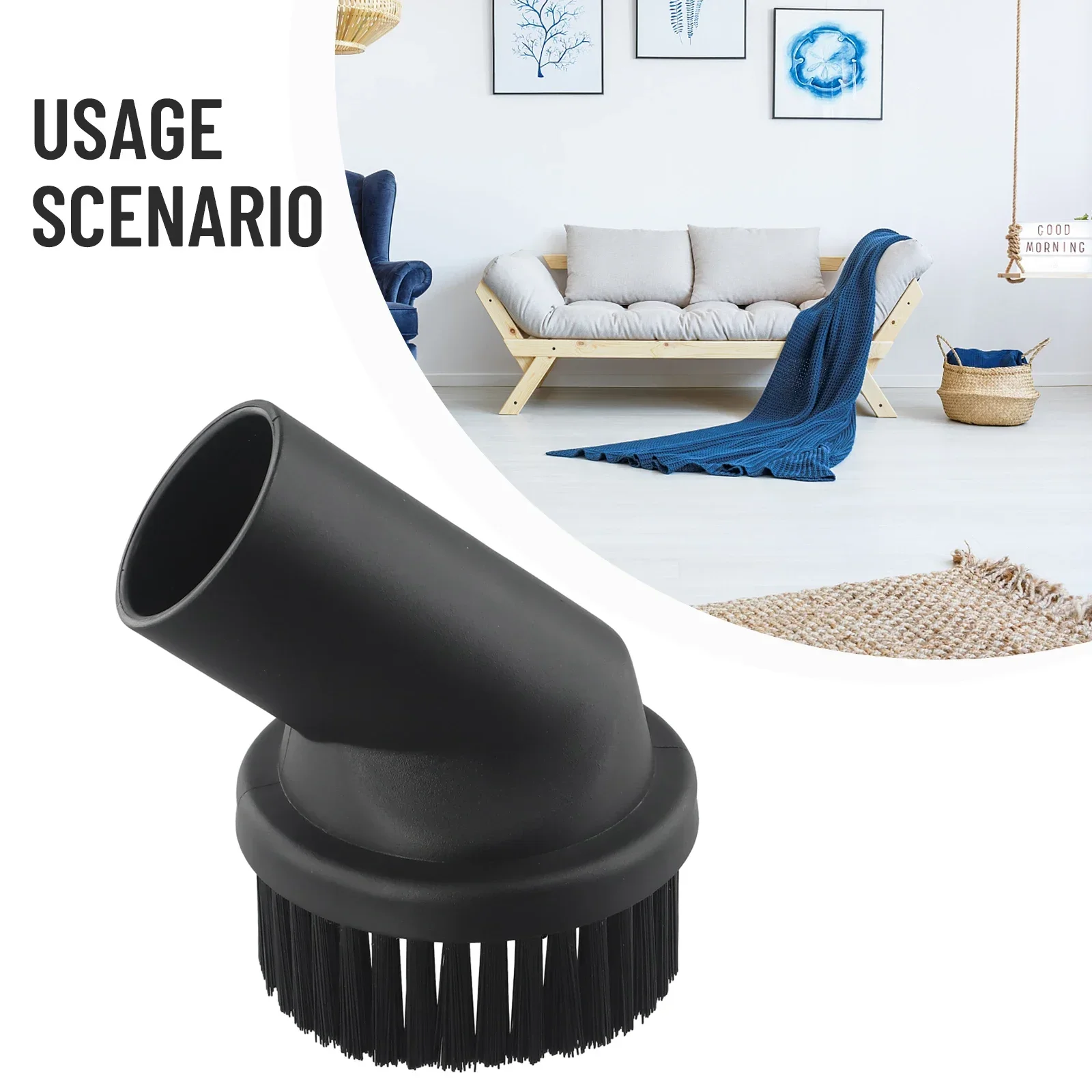 1PC Round Brush Fits Externally To 35mm Vacuum Hoses& Extension Pipes Vacuum Cleaner Dusting Tool Brush Accessories Replacement