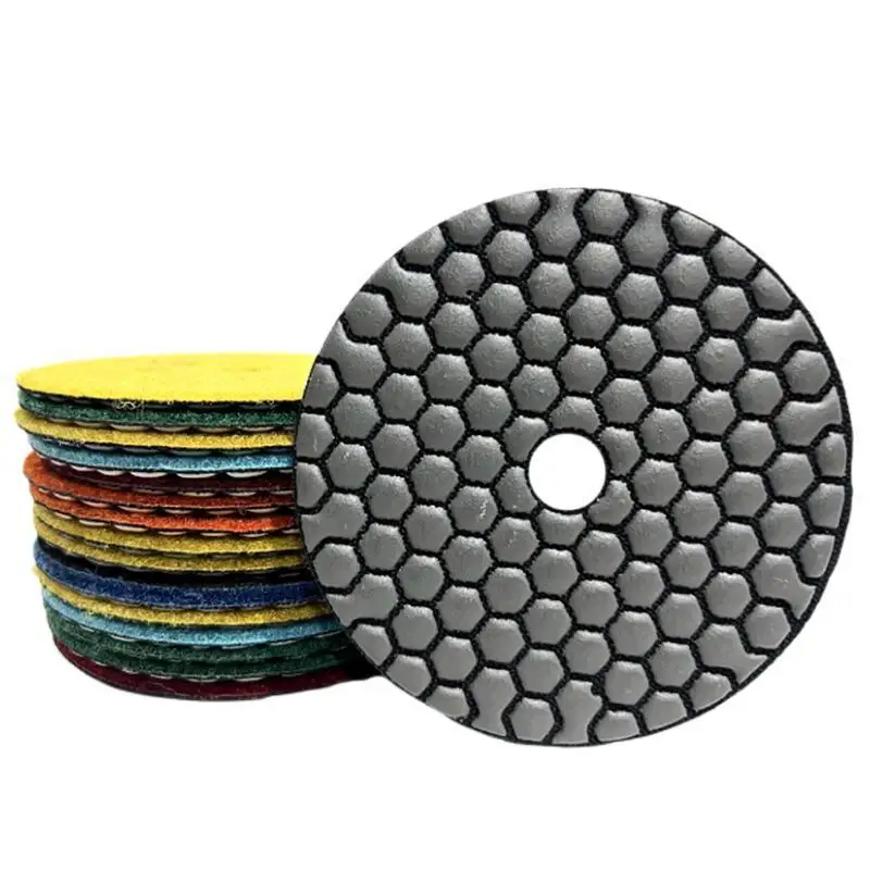 

7PCS/Set 5 Inch Diamond Dry Polishing Disc Sharp Flexible 125mm Polishing Pads For Granite Marble Stone Concrete Sanding Disc