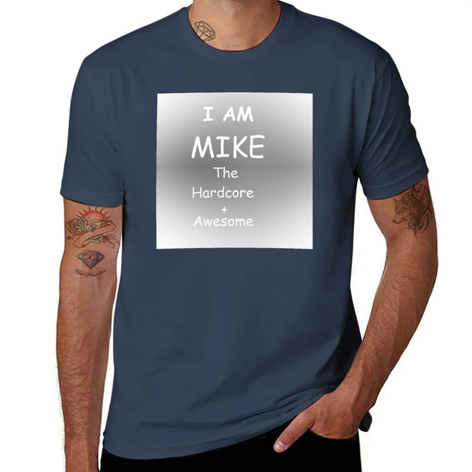 

MIKE Hardcore I + and AM Awesome -- The Mike Melissa T-Shirt Basic Daily Outfit Short Sleeve Tee
