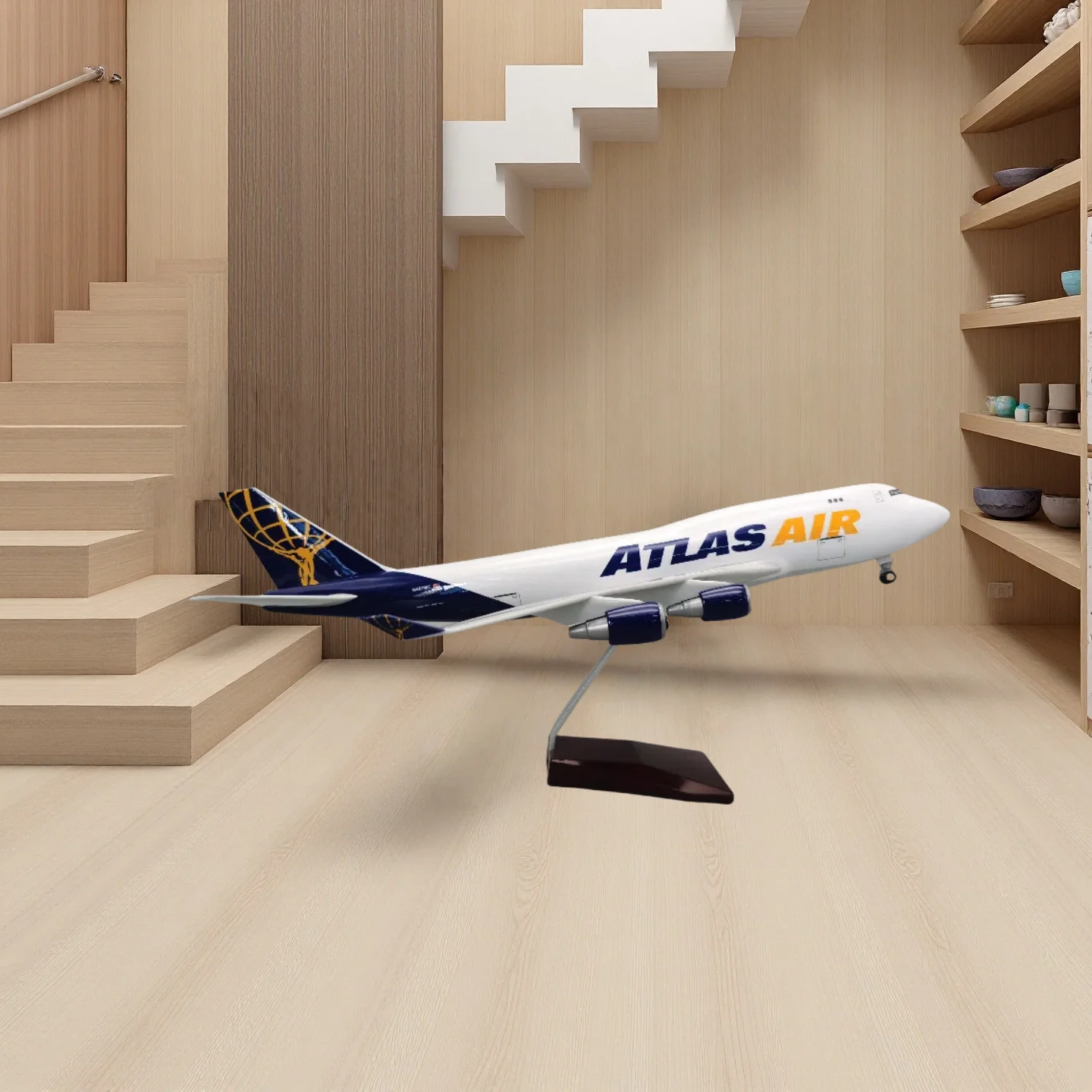 1:150 Scale B747-400 B747 ATLAS AIR Airlines Airplane Resin Plastic Assembly Plane Replica Model For Collection