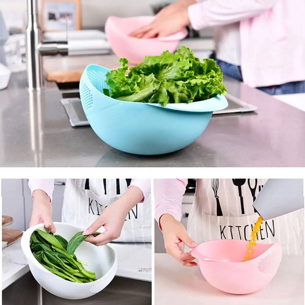 Durable Plastic Rice Washing Filter Blue Pink Green White Multipurpose Drainage Basket Rice Sifter Kitchen Tools