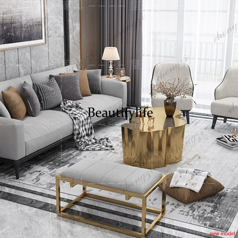 h178Table basse minimaliste italienne, esthétique unique, table d'appoint design Simpleclear, salon moderne, meubles de maison