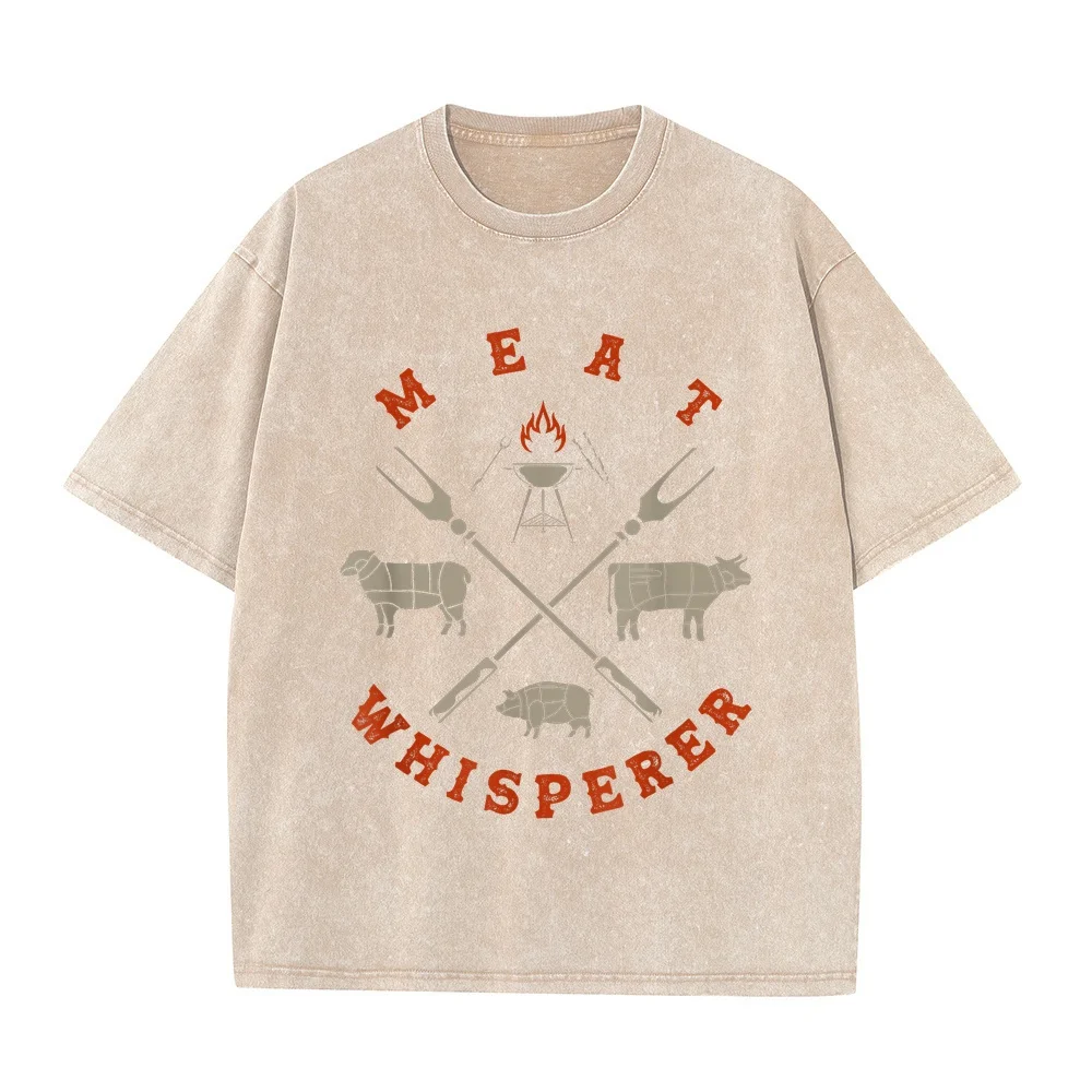 Tees Smoked BBQ Grilling Meat Smoking Whisperer Barbecue T-Shirt Personalized Luxury Brand Men's Short Sleeve Summer Top Shirts