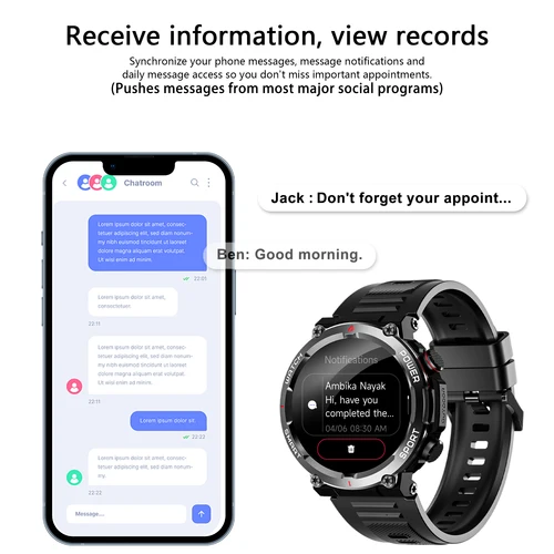 Imagen 2 del producto Reloj inteligente Blackview W50 resistente al agua pantalla HD de 1,39 pulgadas llamadas Bluetooth hombres mujeres seguimiento de Fitness reloj deportivo para Android IOS