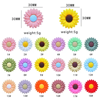 5/10 pièces 30MM fleur perles en Silicone marguerite Focus perles pour la fabrication de bijoux collier à faire soi-même sucette chaîne perles accessoires