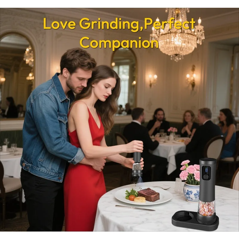Electric Spice Grinder USB Rechargeable Adjustable Mill For Pepper Sea Salt Seasoning Grinding Household Kitchen Cooking Tool