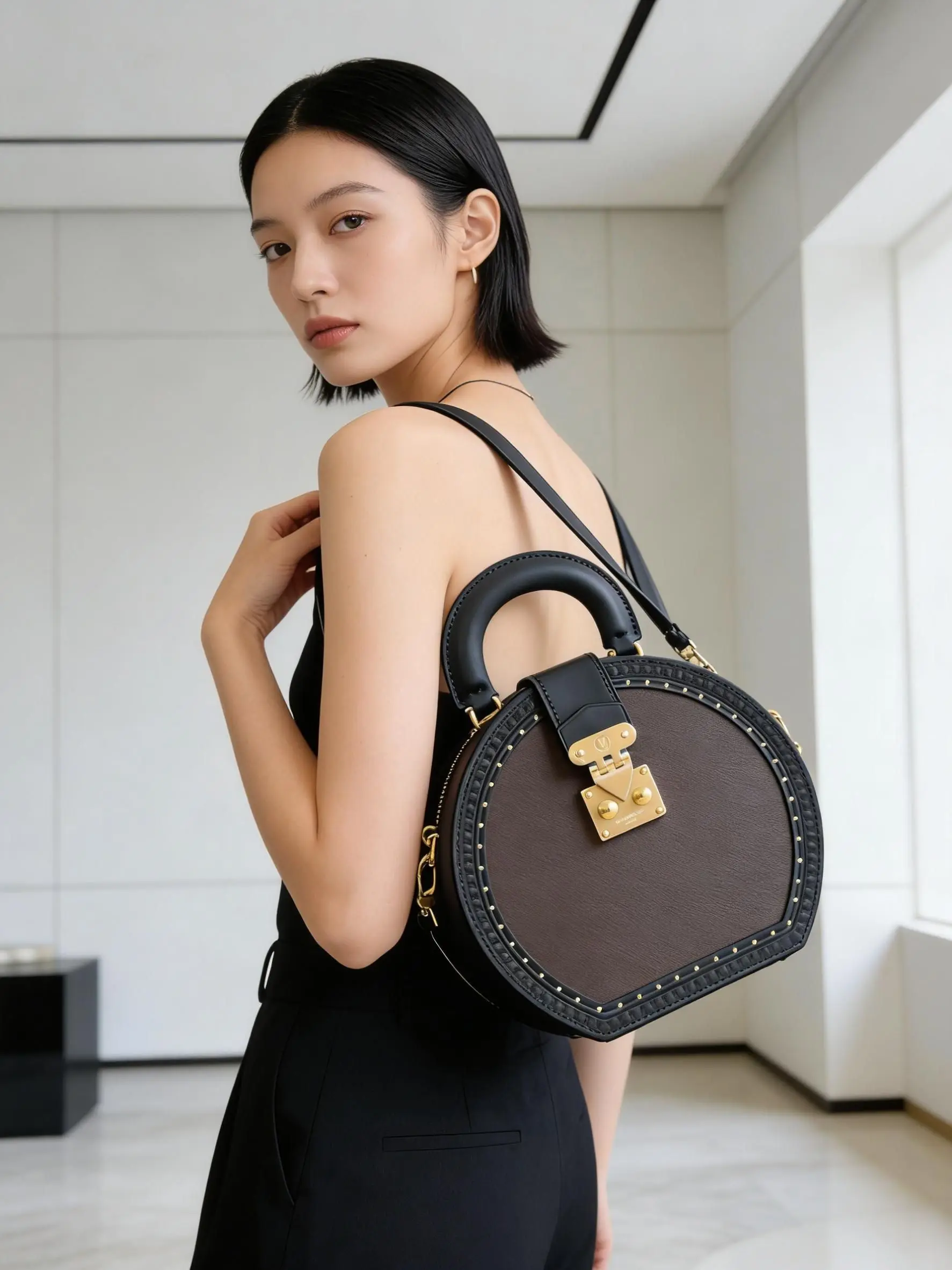 

Trendy New High-End Small Round Bag Multifunctional Women's Crossbody Bag Women's Bag Portable Design Shoulder Bag