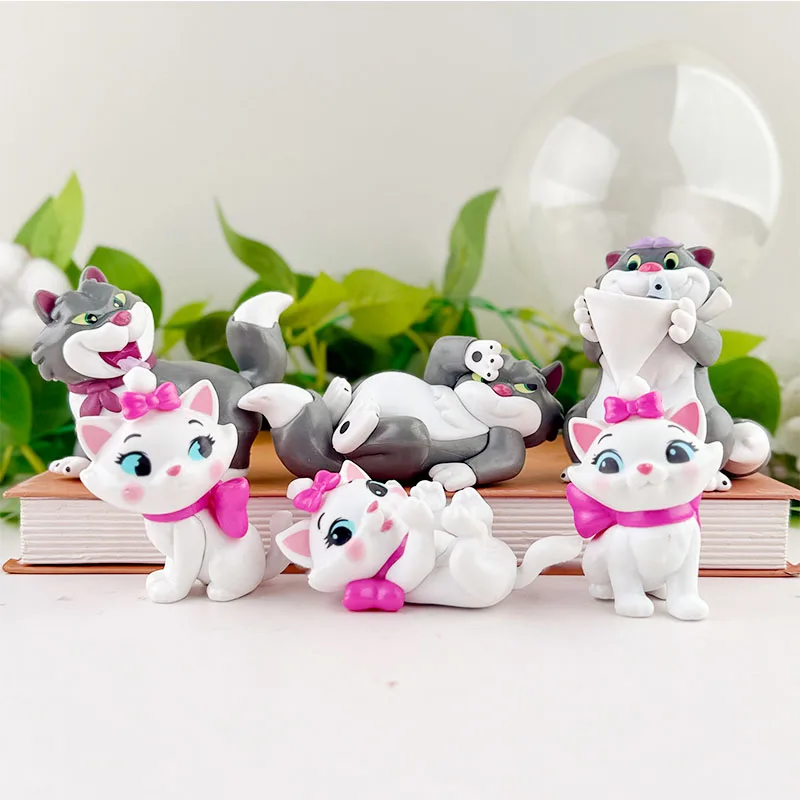 

Cute Marie Cat And Lucifer Character Figure Set Kawaii Style Cat Model Ornaments Lovely Collectible Statue Toys Perfect Present