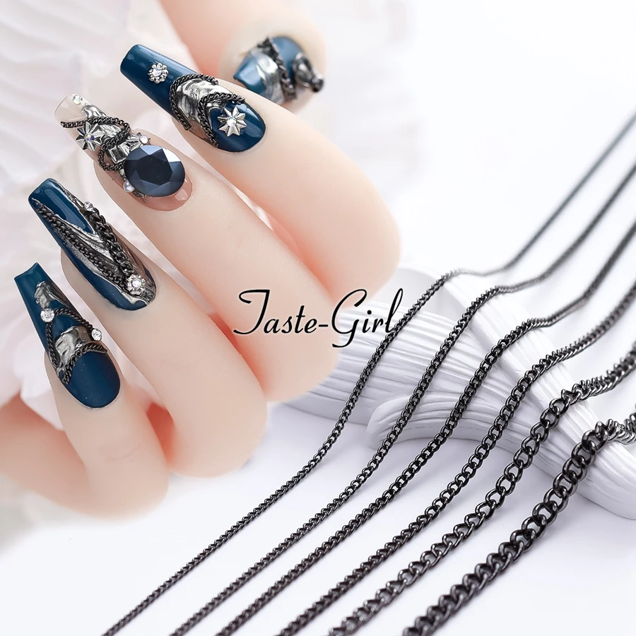 Chaînes mixtes japonaises et coréennes pour Nail Art 3D, 6 pièces/paquet, bijoux, accessoires, fournitures de manucure