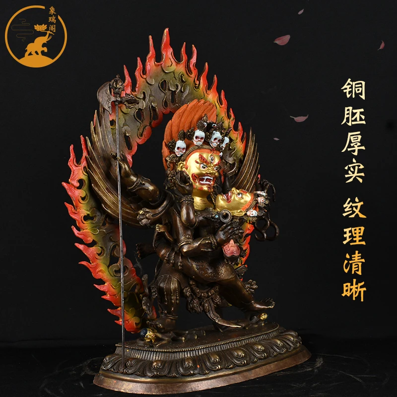 Pure copper horse head vajra ornament horse head Guanyin Bodhisattva protector statue view Tibetan supplies horse head Mingwang